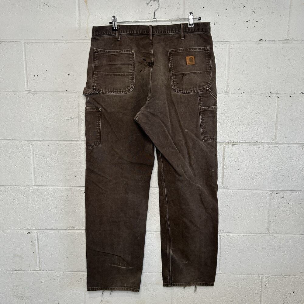 Thrashed Carhartt DoubleKnee Pants “Dark Brown” B136 DKB - Picture 5 of 8